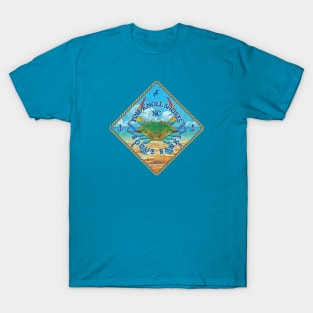 Pine Knoll Shores, Bogue Banks, North Carolina with Blue Crab on Beach T-Shirt